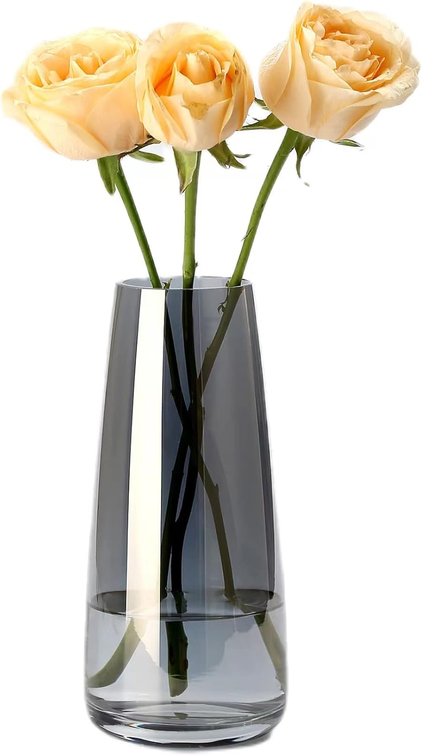 Large Smoke Grey Glass Vase – image 1