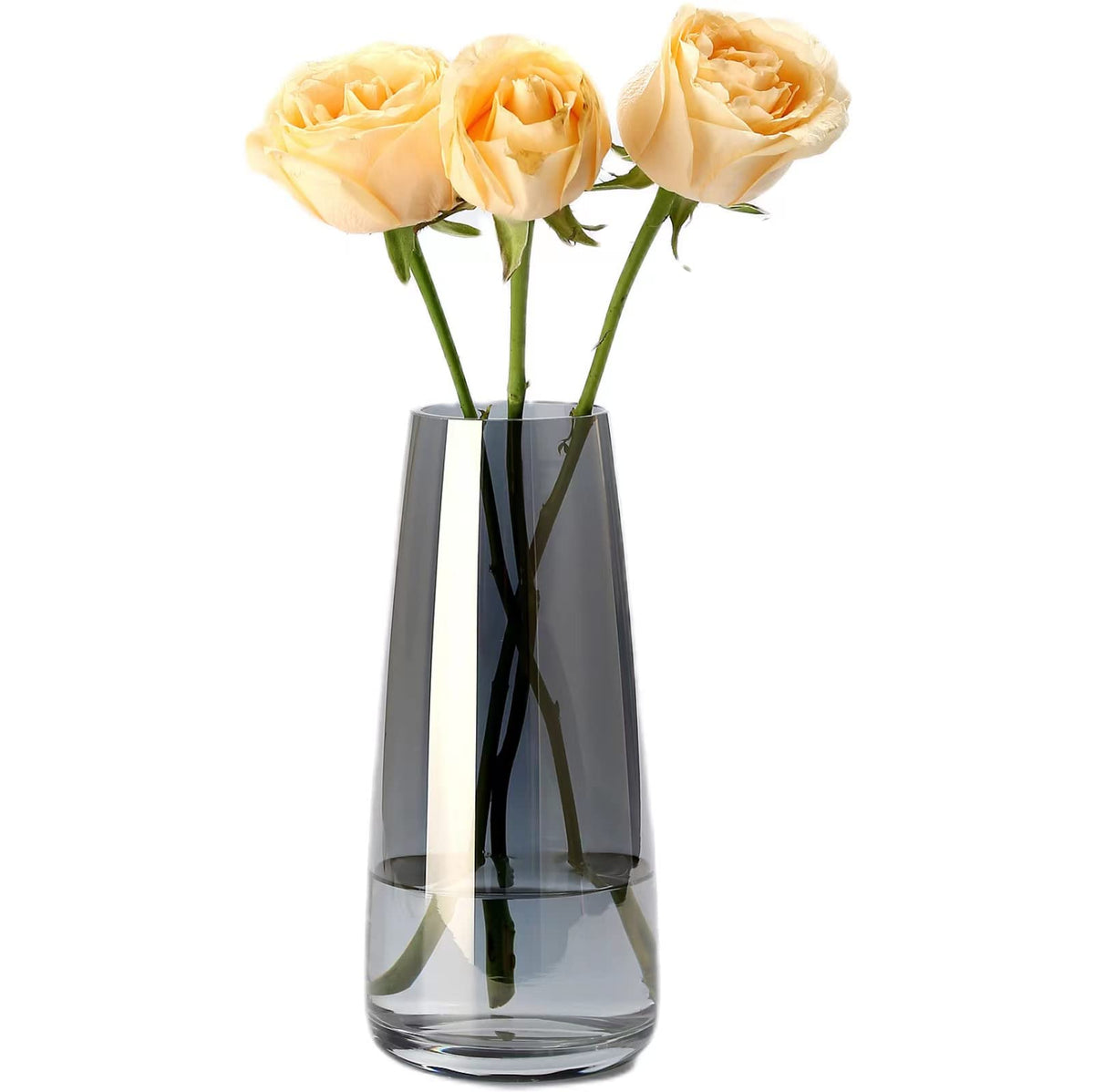 Large Smoke Grey Glass Vase – image 1