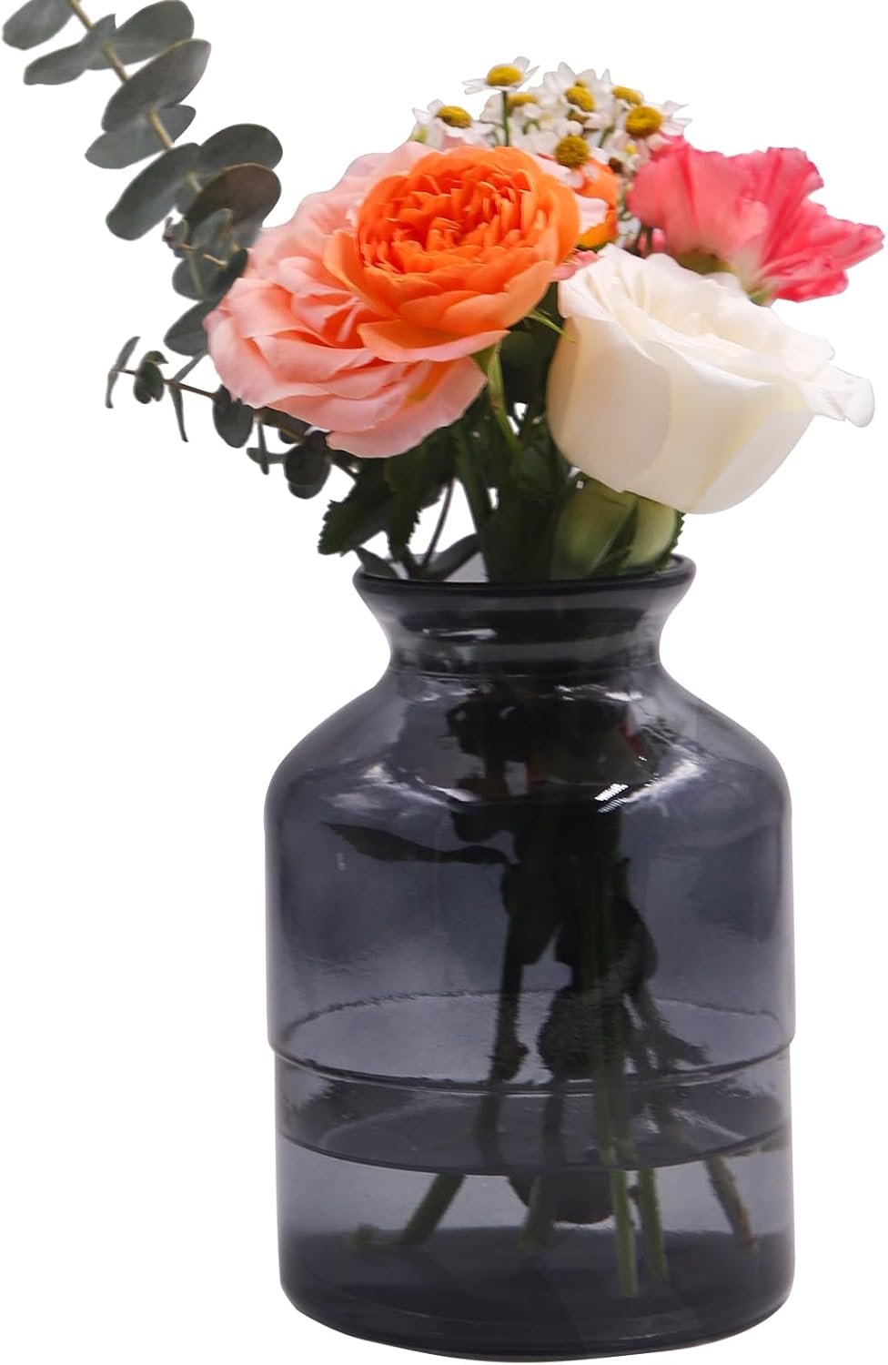 Faceted Gradient Glass Vase in Black – image 2