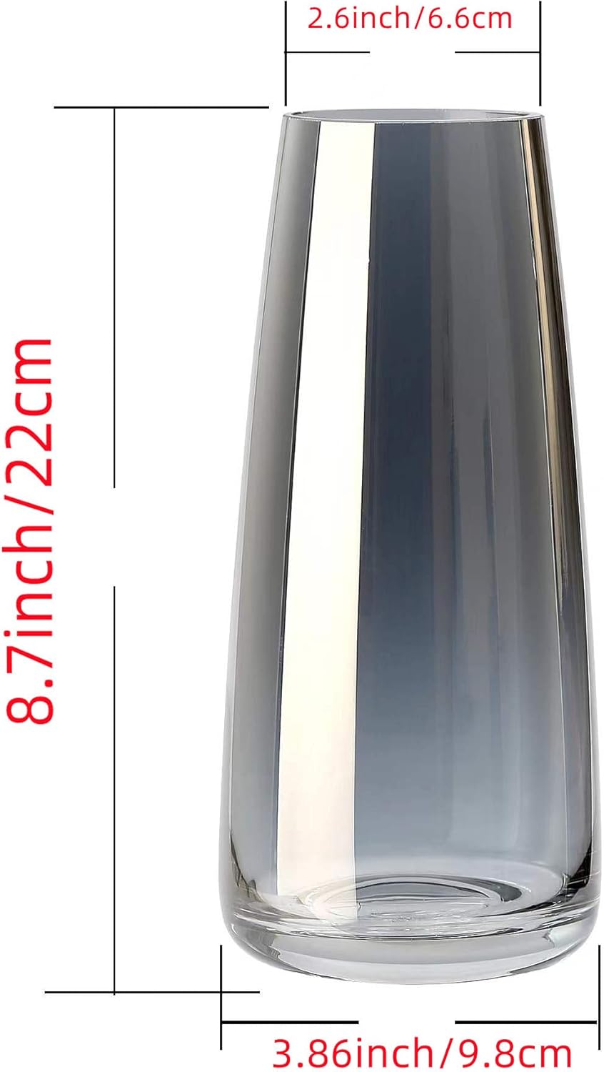 Large Smoke Grey Glass Vase – image 3