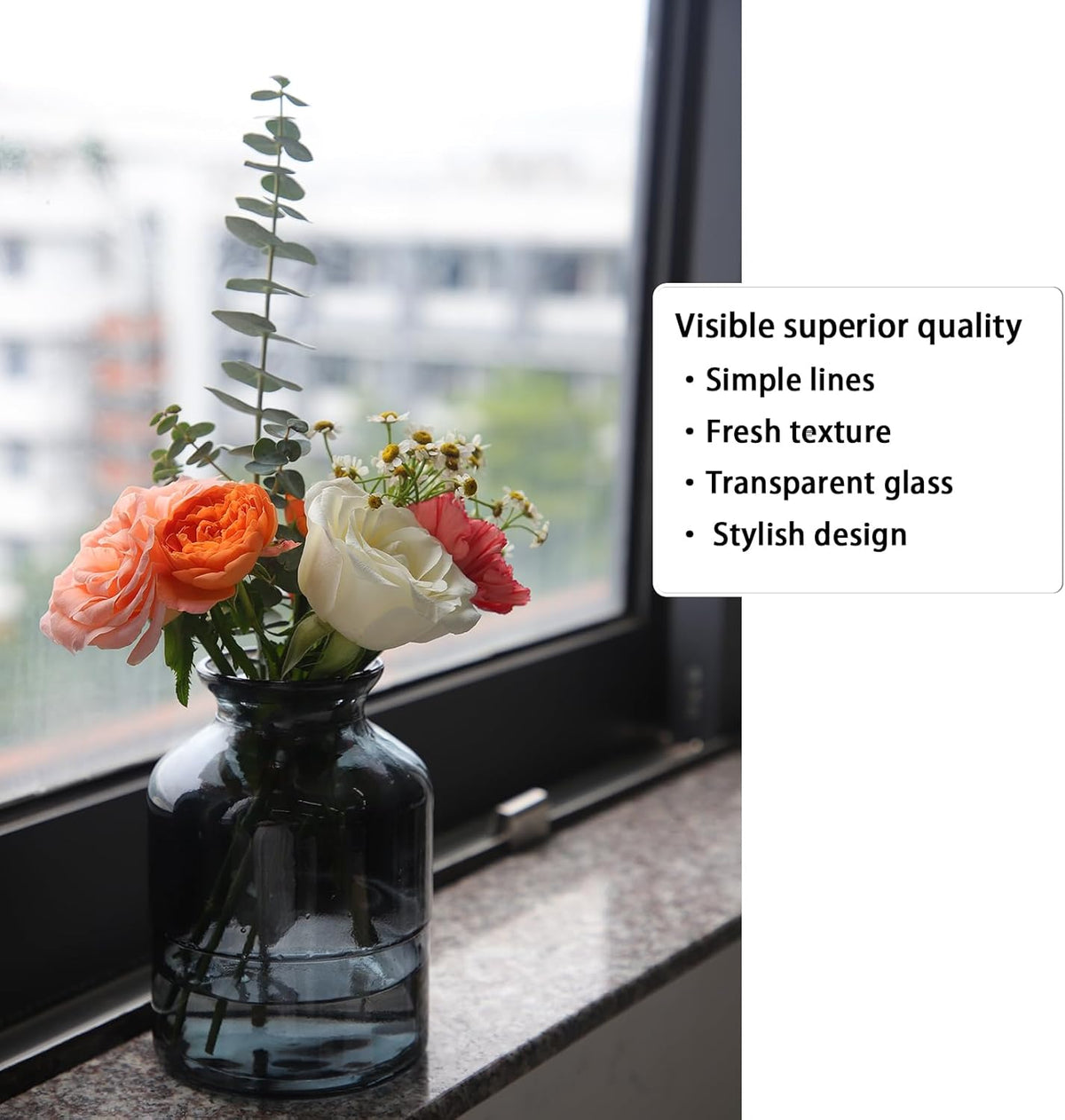 Faceted Gradient Glass Vase – image 7