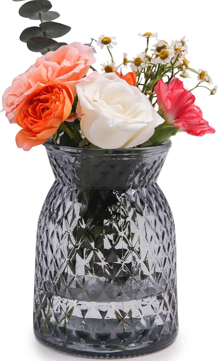 Faceted Gradient Glass Vase in Grey – image 10