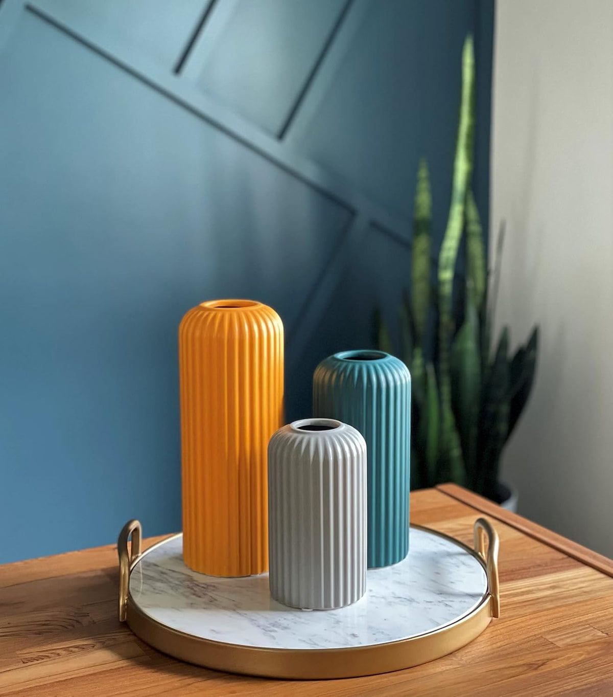 Modern Ceramic Vase Set of 3 – image 3