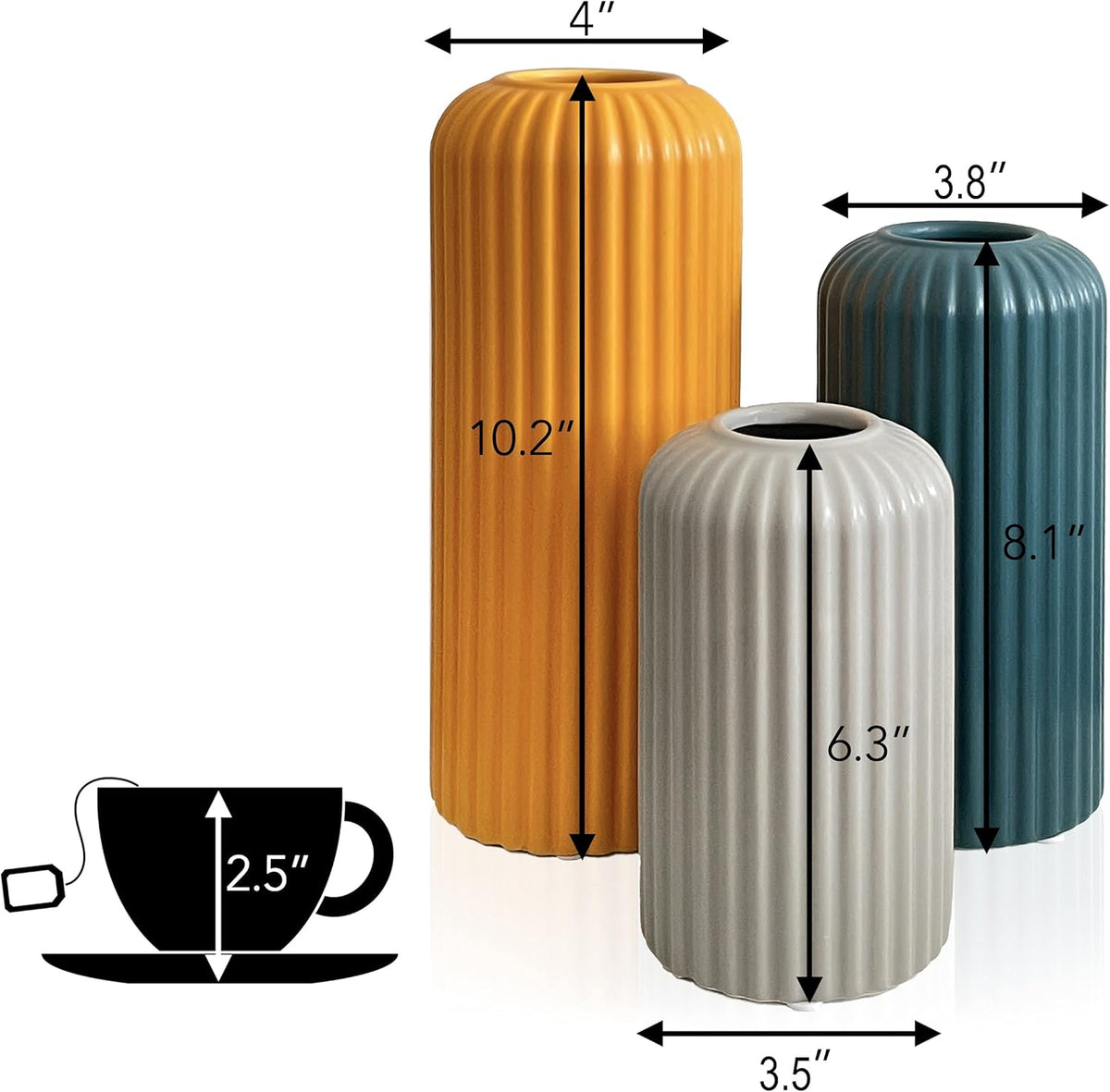 Modern Ceramic Vase Set of 3 – image 8