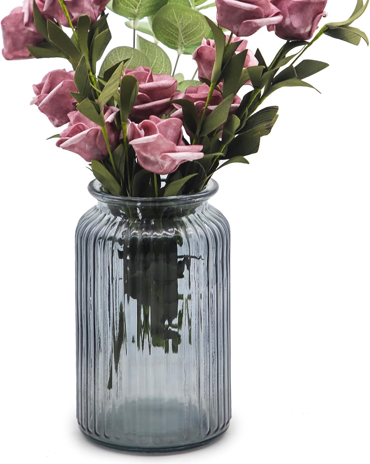 Faceted Gradient Glass Vase in Grey 2 – image 12